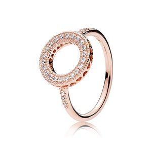 Pandora sparkle halo ring in rose gold